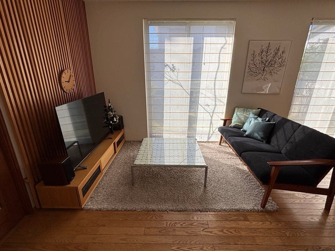 モデルルーム展示品 シャギーラグ 180×210cm 北欧 グレーベージュ