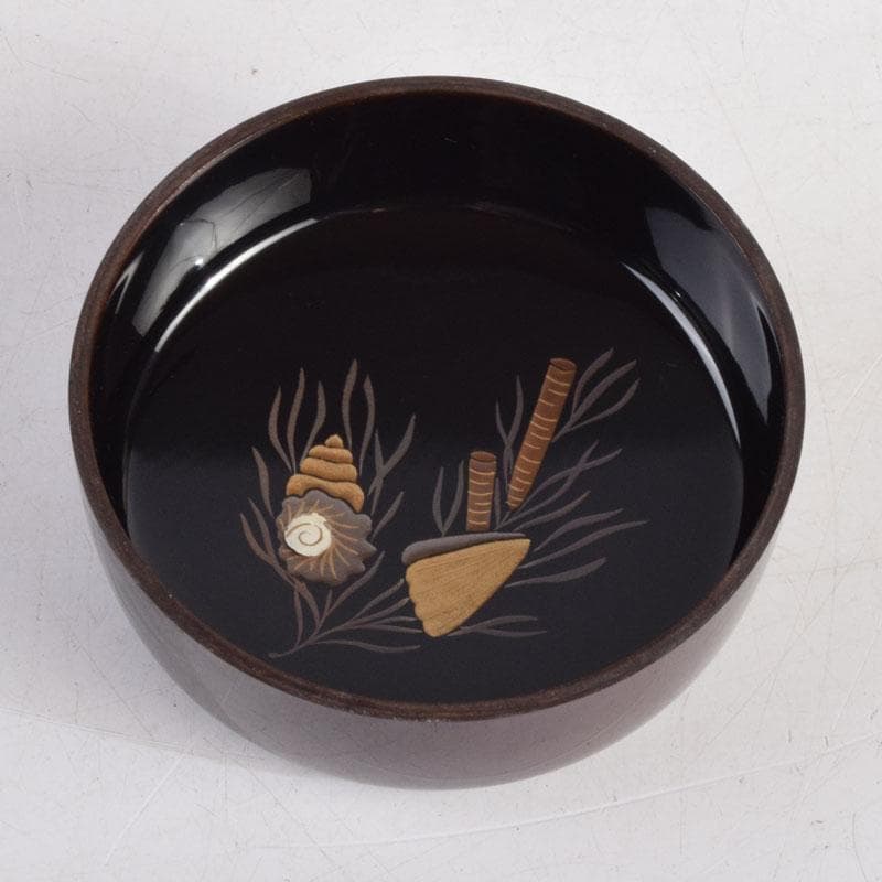 茶道具　平安光阿弥作　海松貝蒔絵　棗　共箱　V　8840