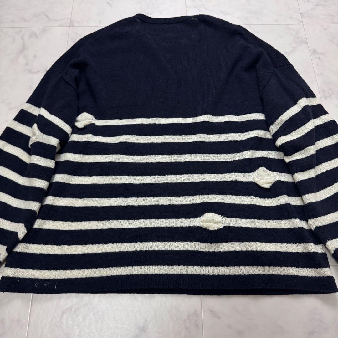 美品　CUNE キューン　腫れぼったいセーター　ネイビー　ホワイト　ウール　M