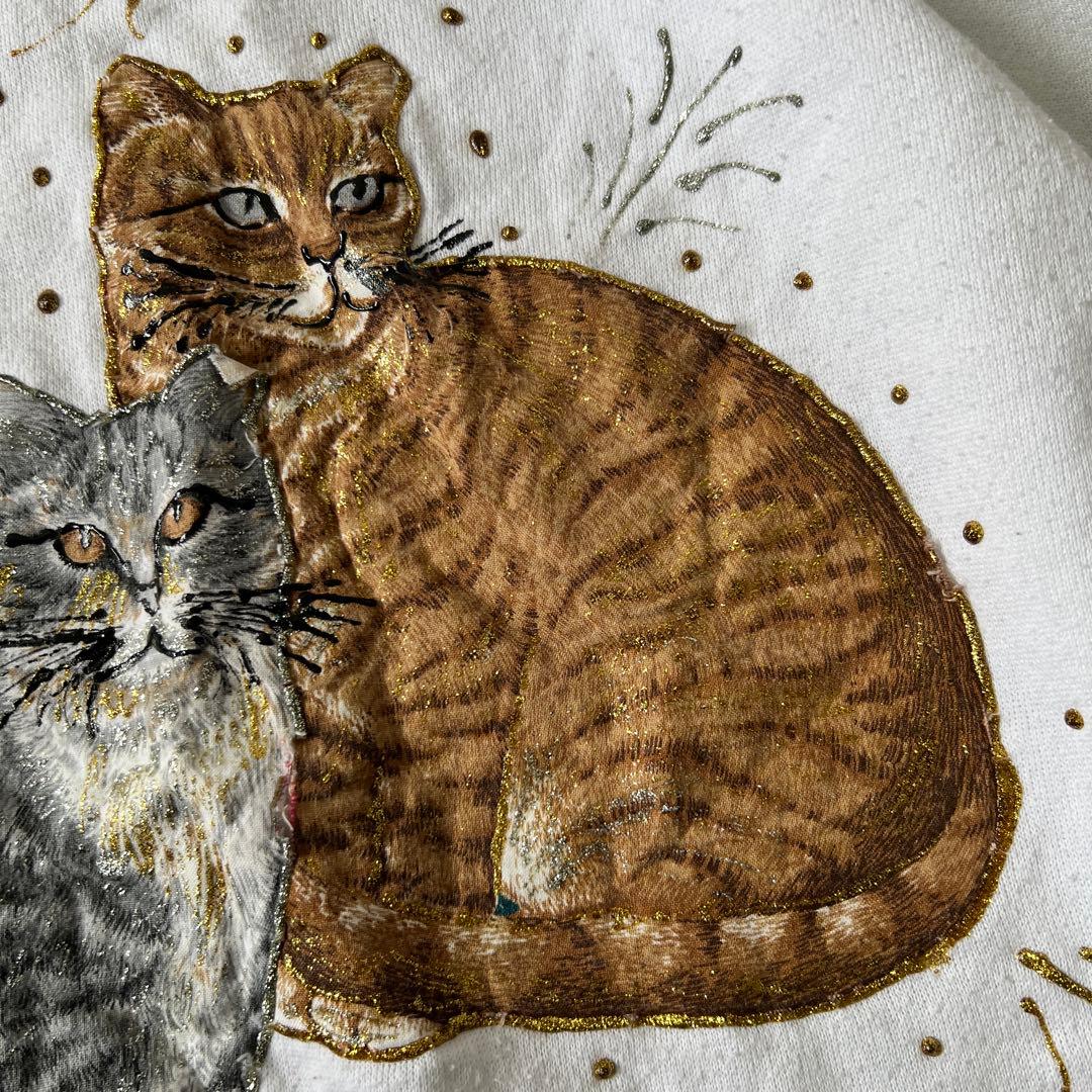 T*a様 90s USA製　Pennill　スウェット　アニマル 動物　猫 ネコ