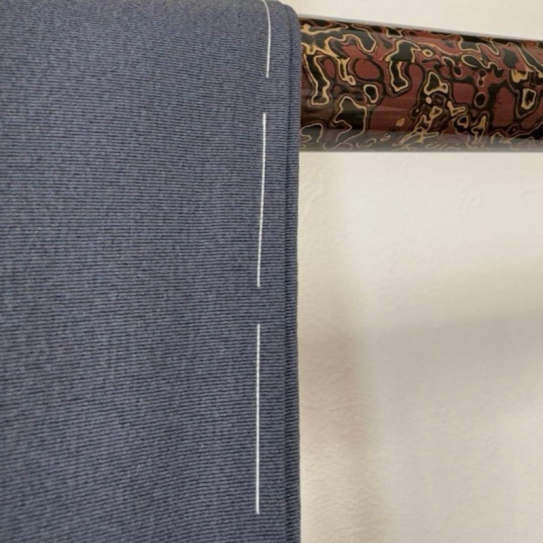 しつけ付き　正絹　袷　現代　広襟　訪問着　着物　165 二代目　山田栄一　紺　青