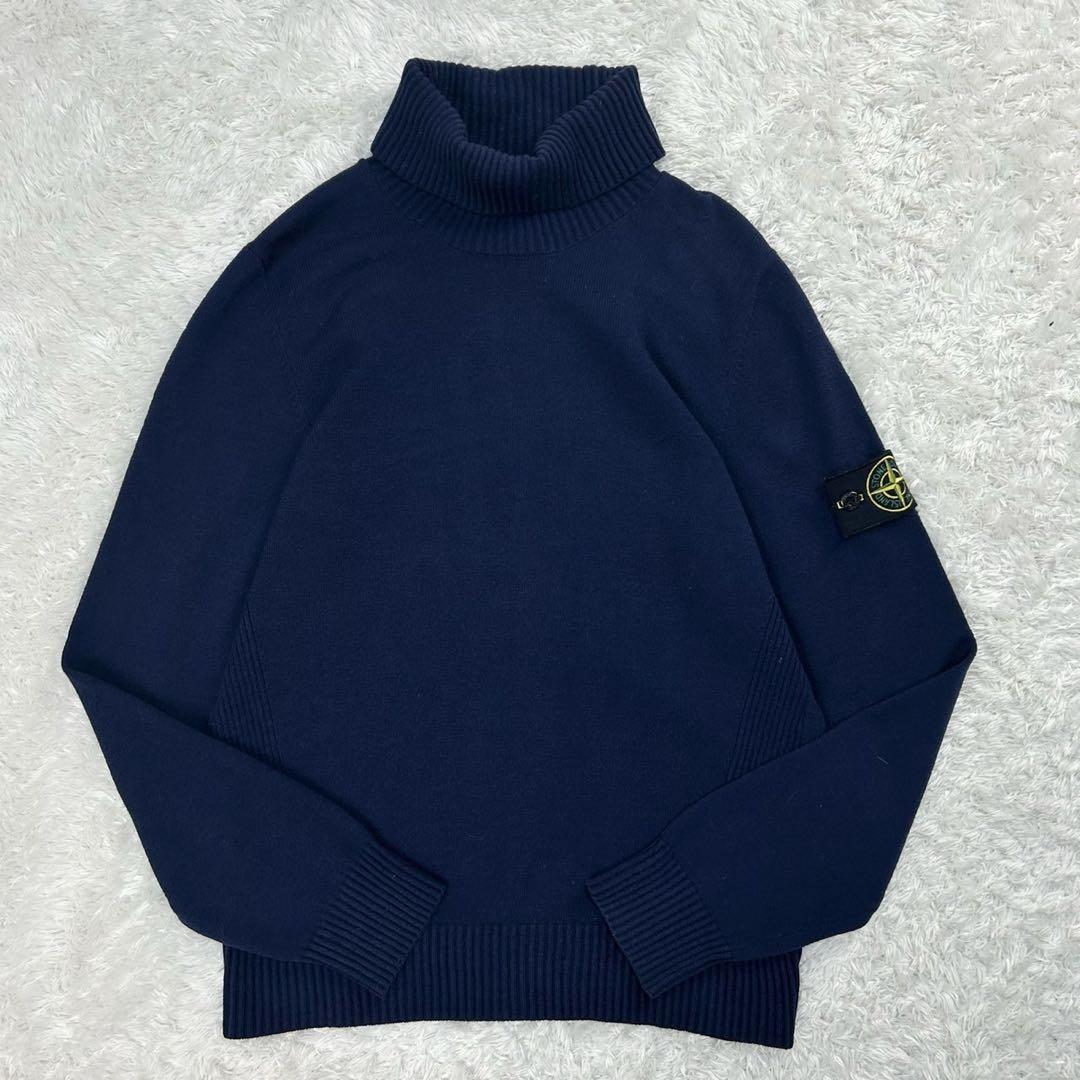 5652【美品】ストーンアイランド☆タートルネックセーター 人気ロゴワッペン