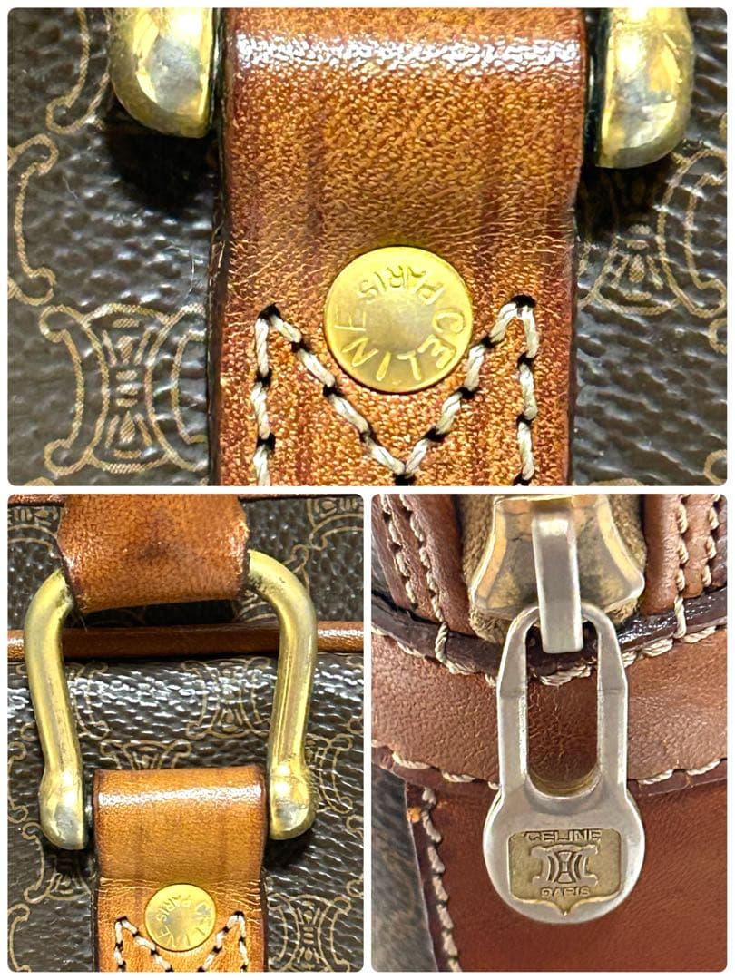 CELINE オールドセリーヌ マカダム柄 ブリーフケース ビジネスバッグ 茶色