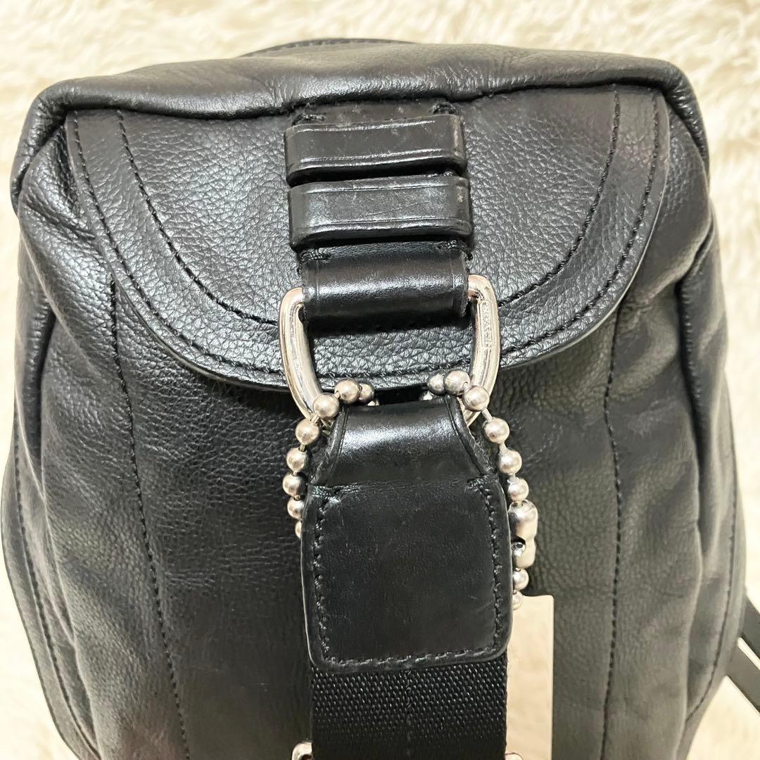 【美品】COACH ボディバッグ クロスボディ レザーブラック