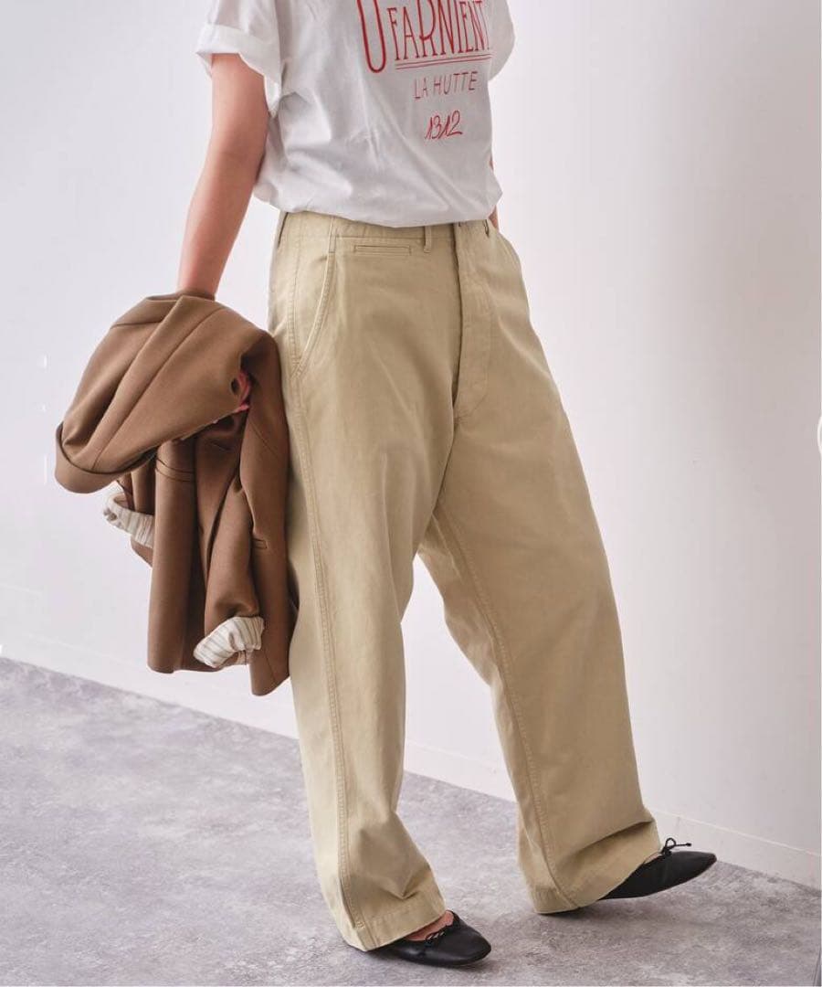 スピックアンドスパン　Higuchi×S チノワイドパンツ(サイン入り)