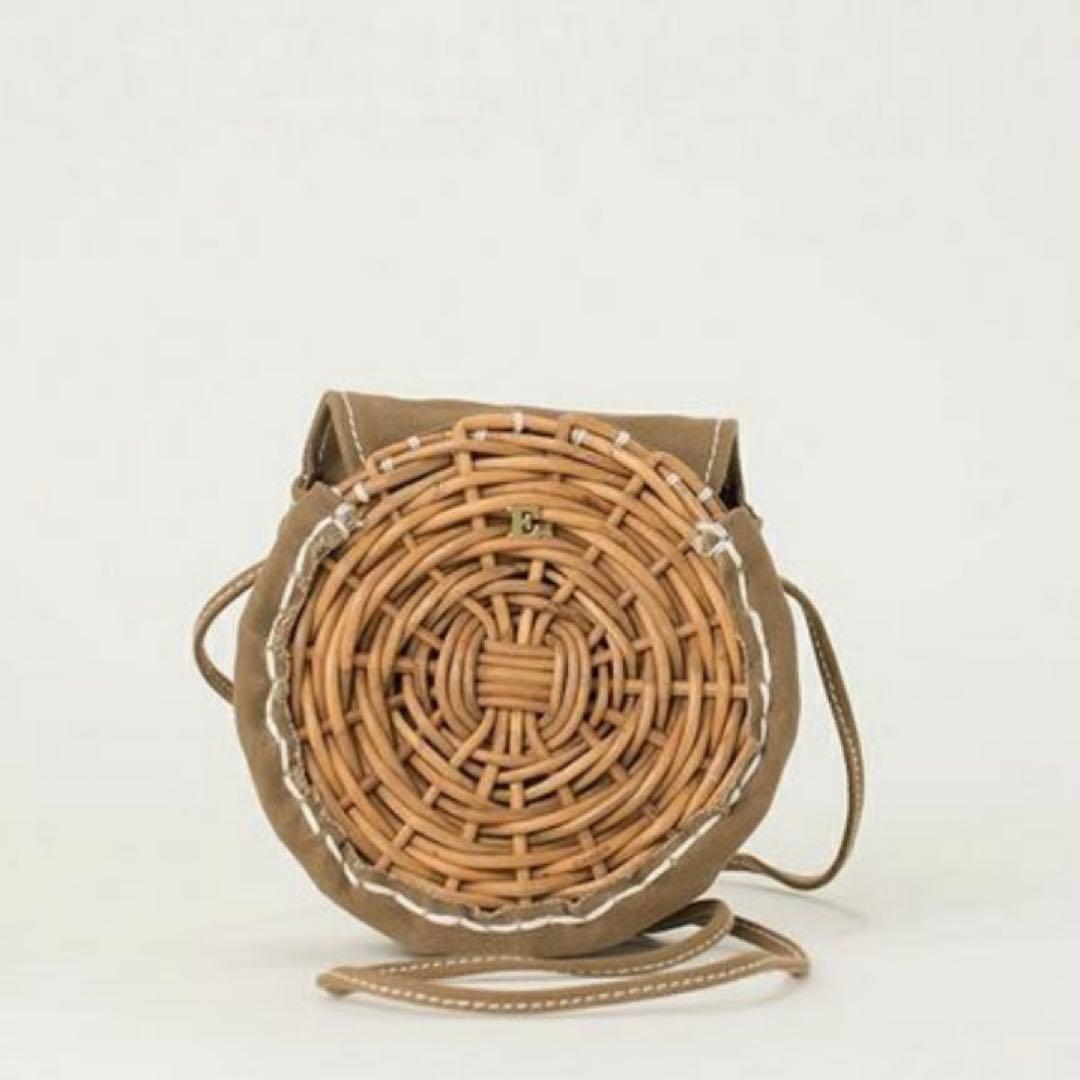 ebagos 防水キャンパス　サークルポシェット BEIGE 手鏡付き