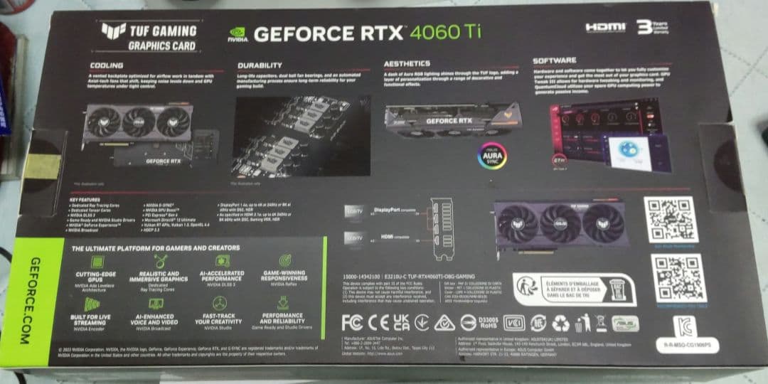 グラフィックボード・グラボ・ビデオカード ASUS GEFORCE RTX 4060 Ti 8GB OC Edition