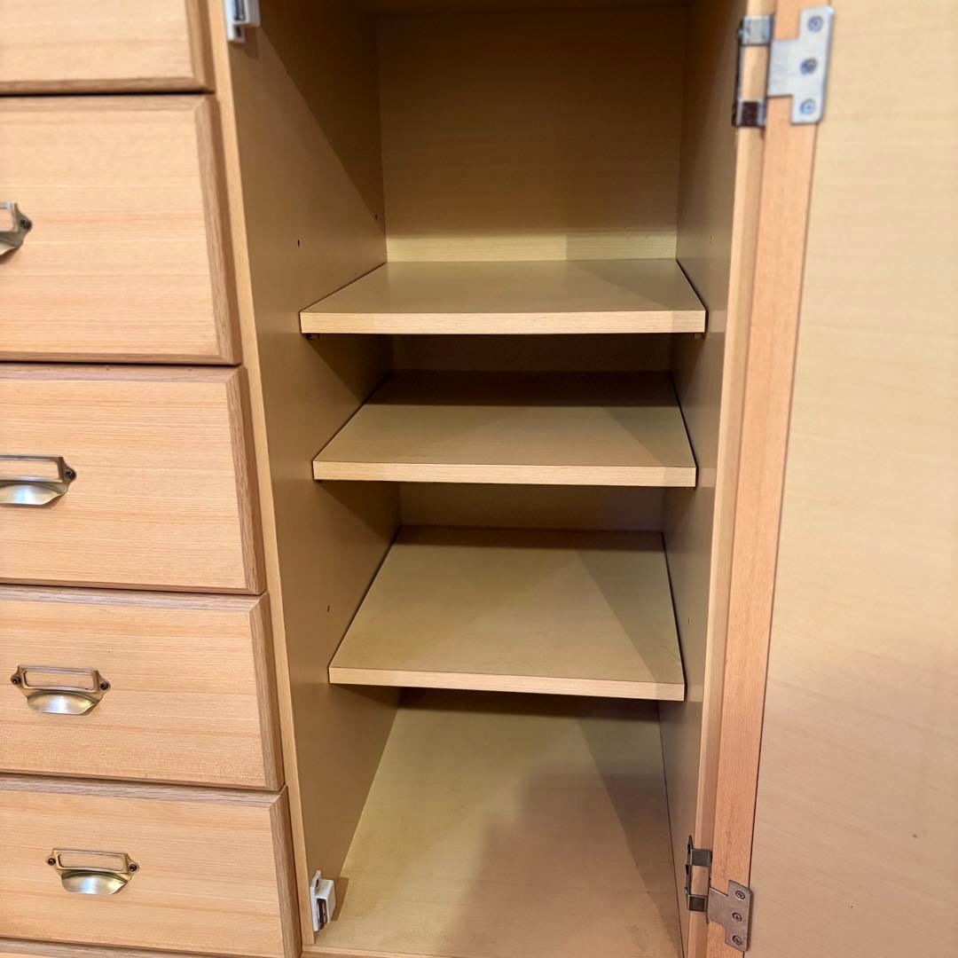 【 フランス 調 ビンテージ 木製 チェスト】真鍮取っ手 キャスター付き