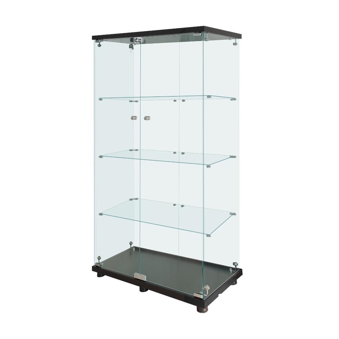 【新品】コレクションケース 4段ワイド 棚 ブラックガラス フィギュアケース