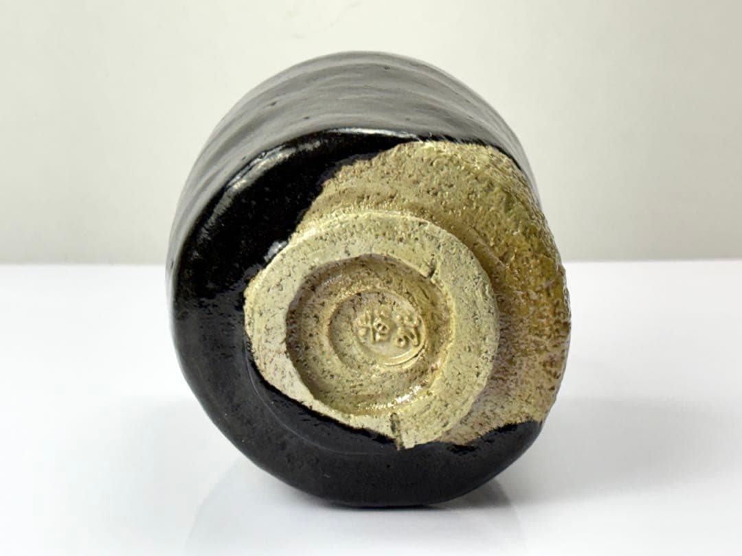 楽焼【佐々木昭楽】造 光悦写『寒月』筒茶碗 共箱共布R811179