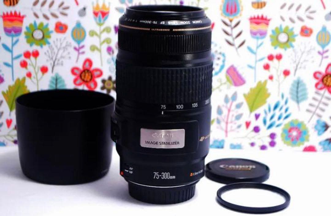 Canon EF 75-300mm IS USM☆望遠レンズ☆フィルター付