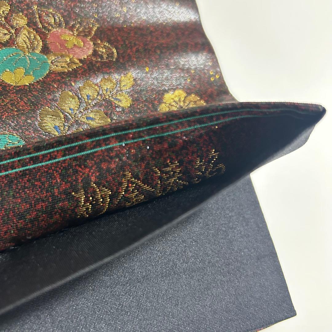 砂金　漆箔　袋帯　花柄　着物スキ倶楽部　６４１