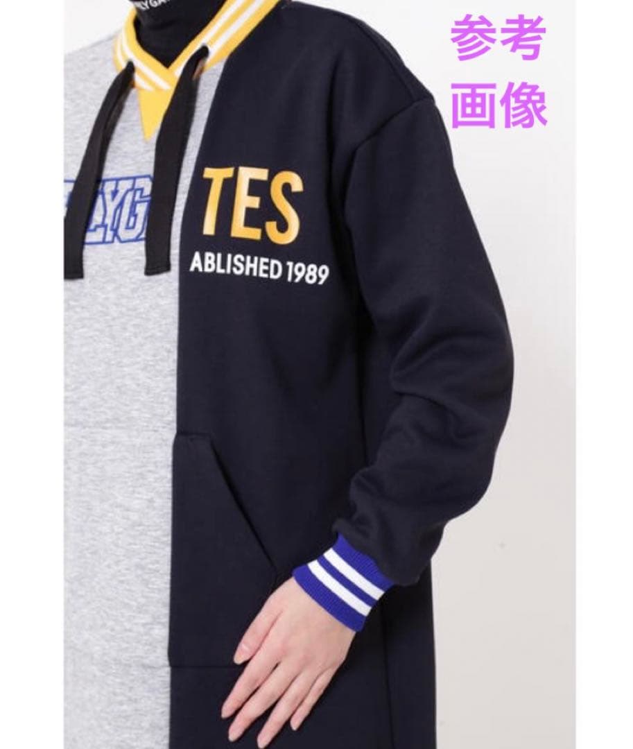 パーリーゲイツ　ゴルフ　ワンピース　グレー　紺黄　秋冬　裏起毛　レディース　美品