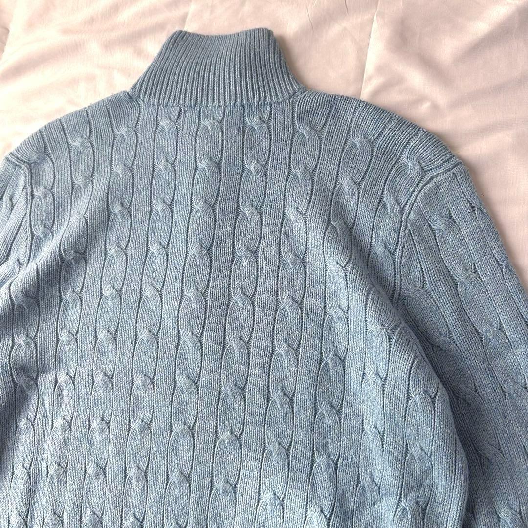 ポロラルフローレン ケーブルニット ハーフジップ セーター ポニーロゴ シルク