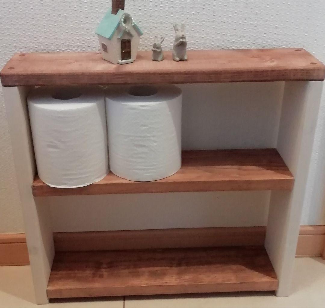 トイレシェルフ/トイレ収納/ホワイト【送料込み】