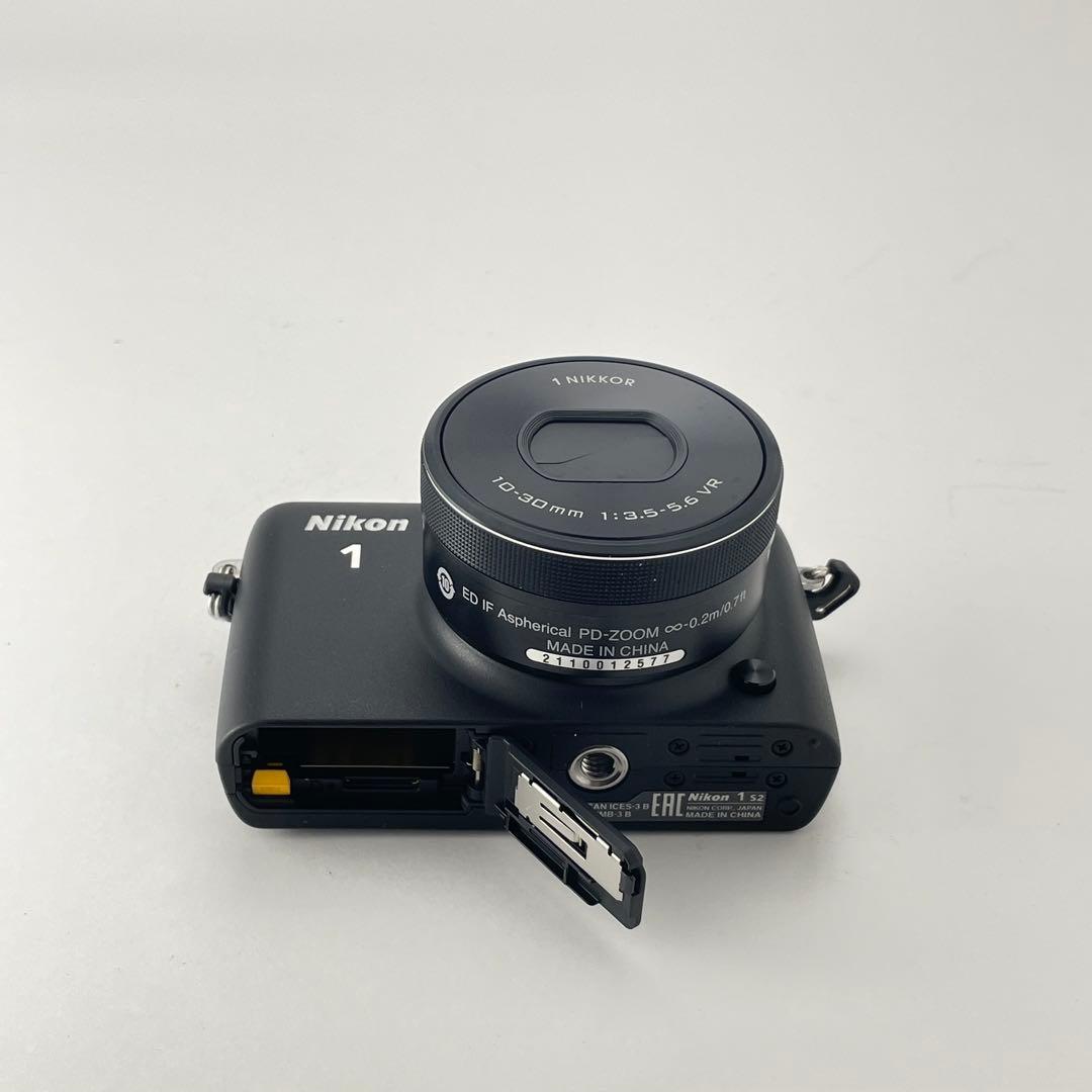 【ショット数100・返品保証】Nikon1 S2 ブラック 標準レンズキット