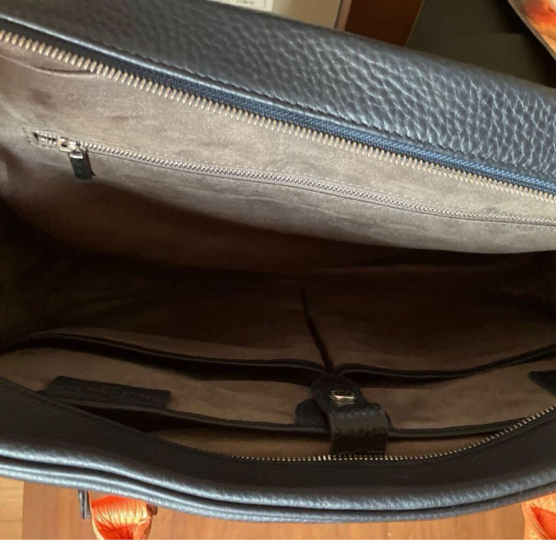 PELLE MORBIDA ビジネスバッグ ネイビー/オレンジ