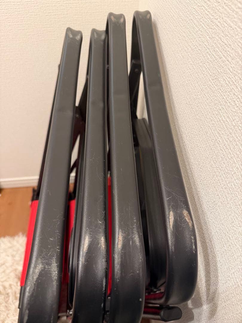 【★限定価格★】Colemanサイドテーブル付デッキチェアST(レッド)2脚