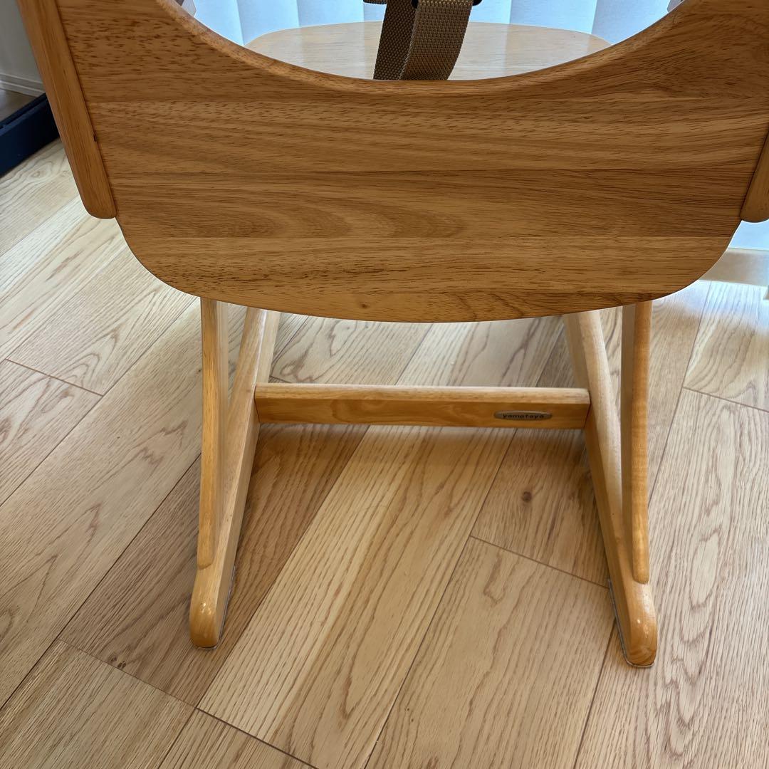 大和屋 すくすくチェアスリムフィット　ガード付 ナチュラル ハイチェア　ベルト付