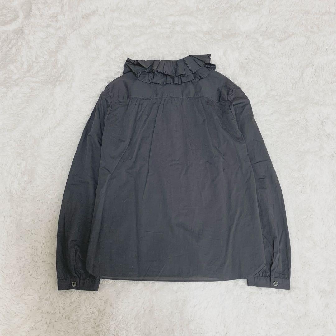 マーガレットハウエル フリル襟シャツ ブラウス グレー サイズ3