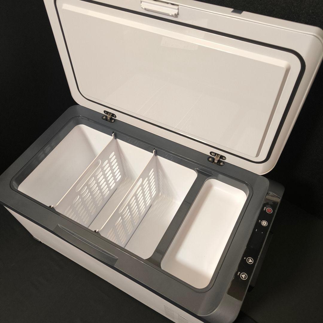 車載対応 ポータブル冷蔵冷凍庫 2つの仕切り付き ホワイト 静音