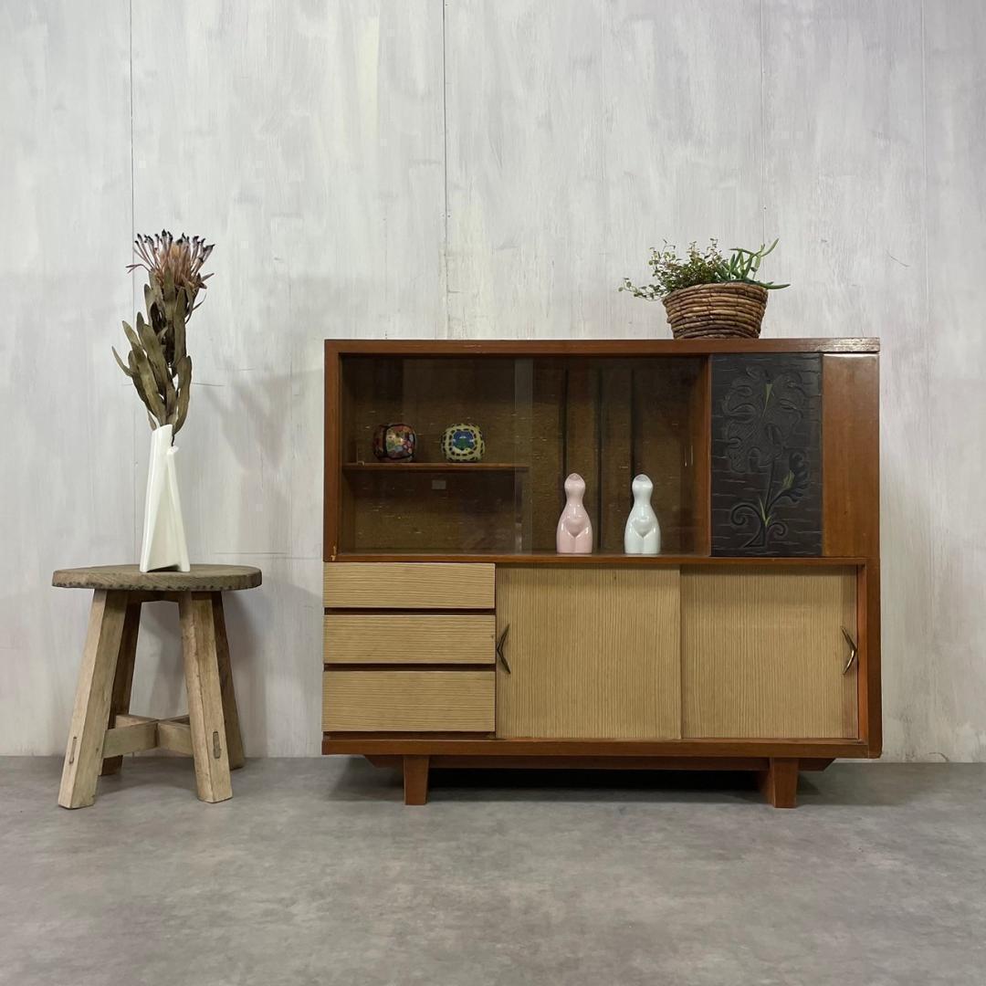 ヴィンテージ 60-70's サイドボード 木製 飾り棚 リビング収納 レトロ