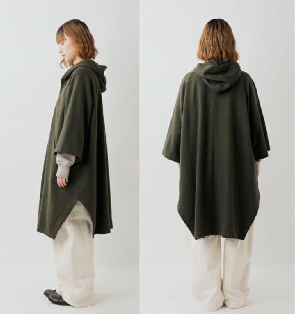ほぼ未使用　TISSU｜圧縮 ウール ニット ポンチョ コート　ワイド　ベージュ