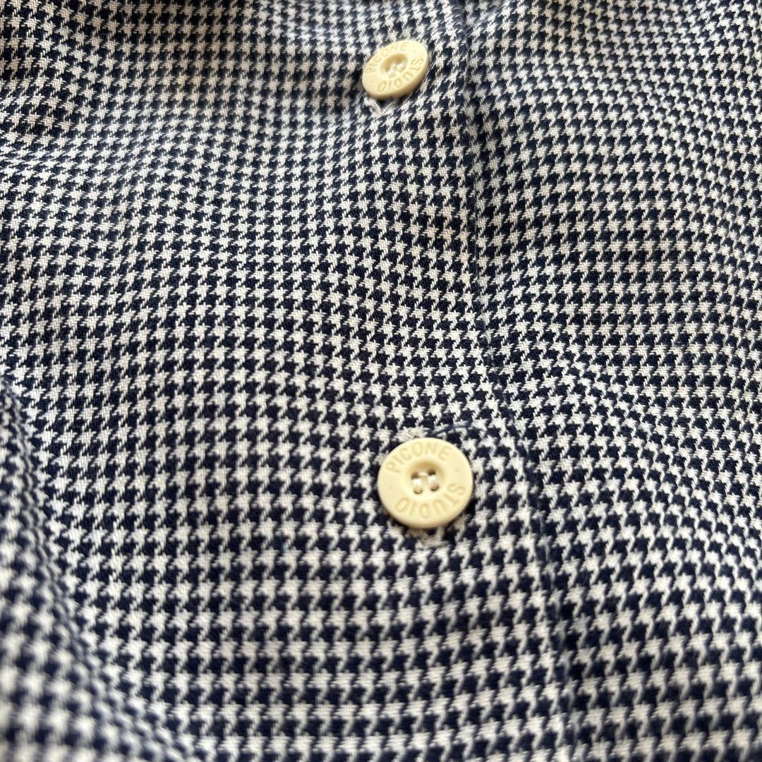 【美品】ピッコーネ　長袖シャツ　千鳥格子柄　日本製　38