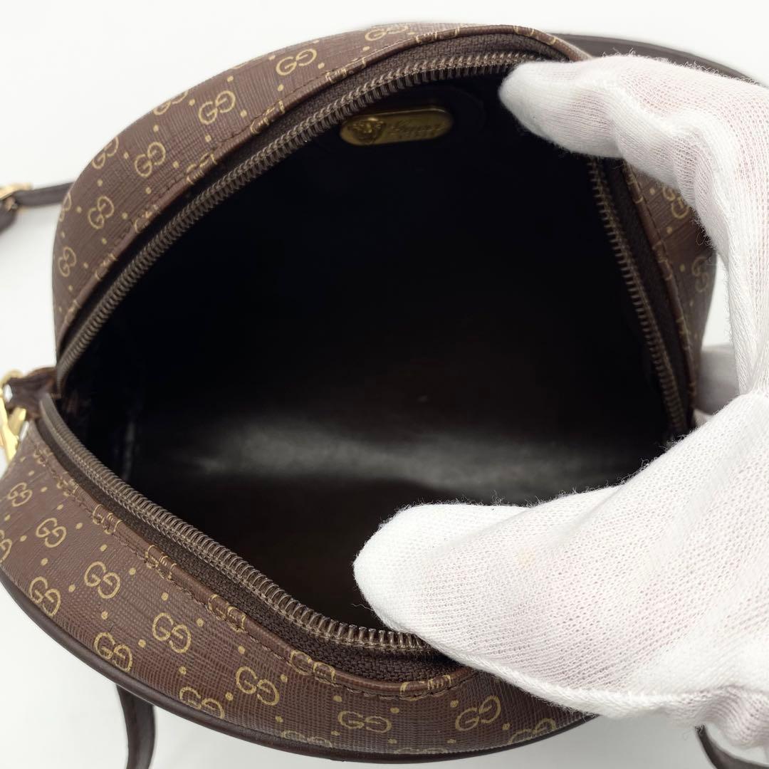 GUCCI ショルダーバッグ　インターロッキング　PVC×レザー　マイクロGG