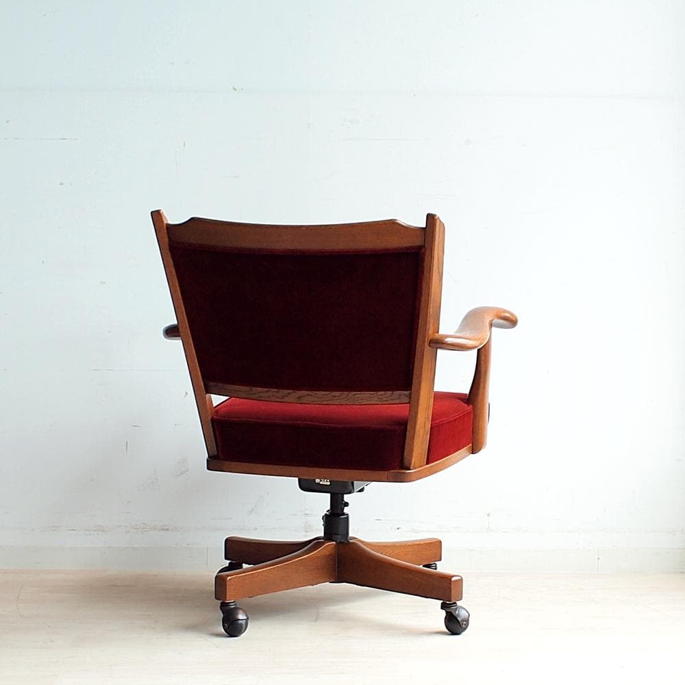 オールドカリモク コロニアル デスクチェア アーム付 ビンテージ ZR24114