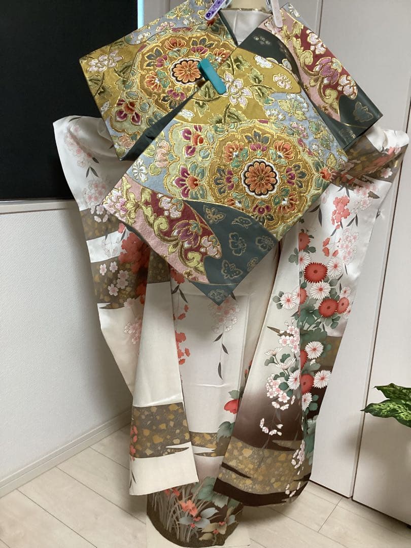 清楚な古典 正絹振袖 ❁⃘*.゜買い足し無しのフルセット 草履バッグ 身丈162