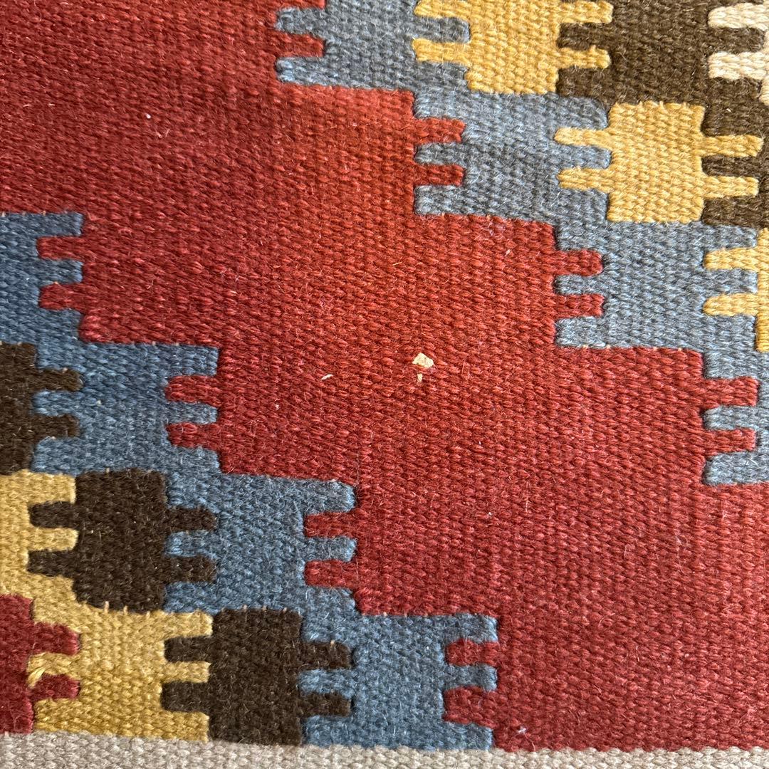 ニュージーランド ウール製キリム／200cm x 145cm／インド産