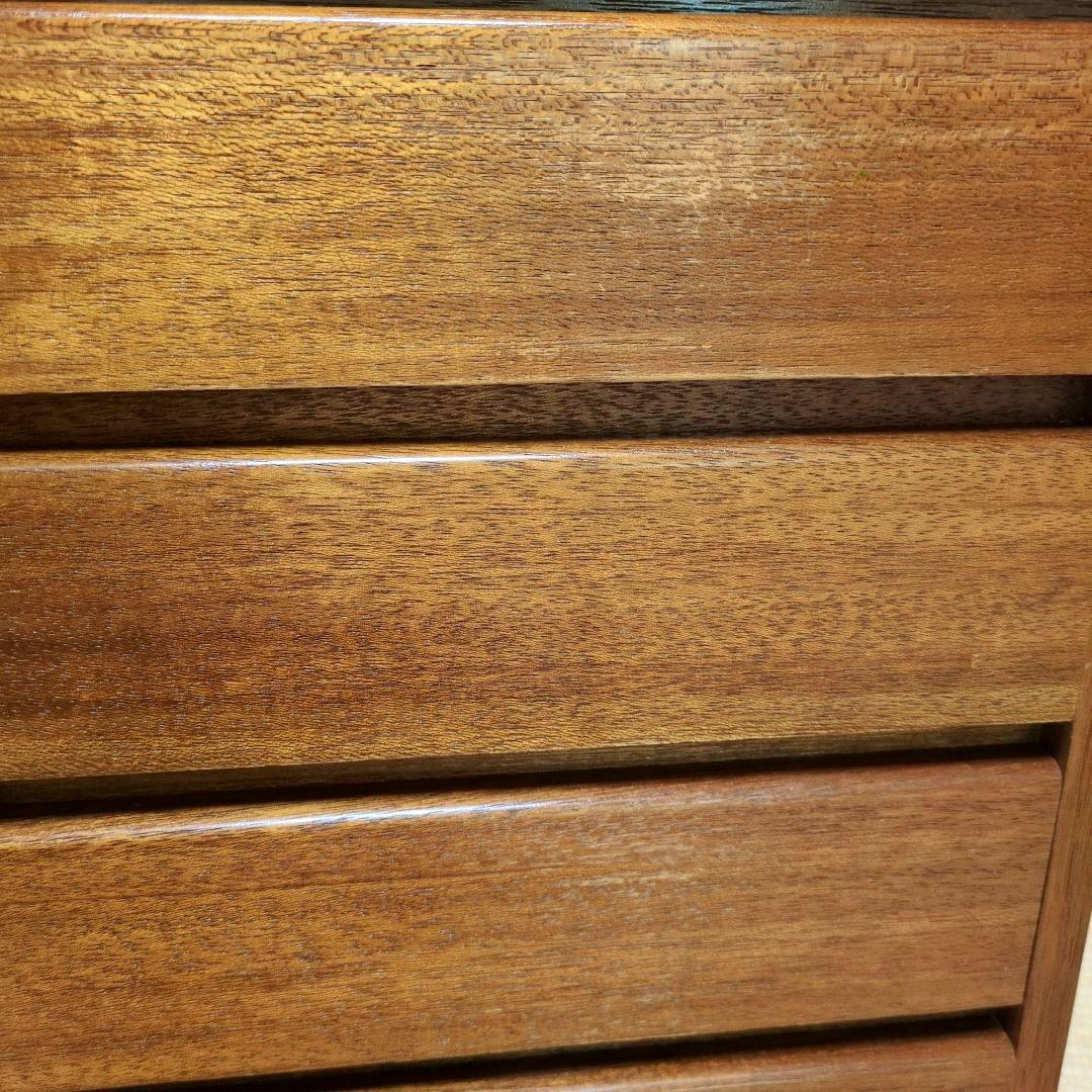 昭和レトロ　古道具　4段木製チェスト　小引出し ブラウン