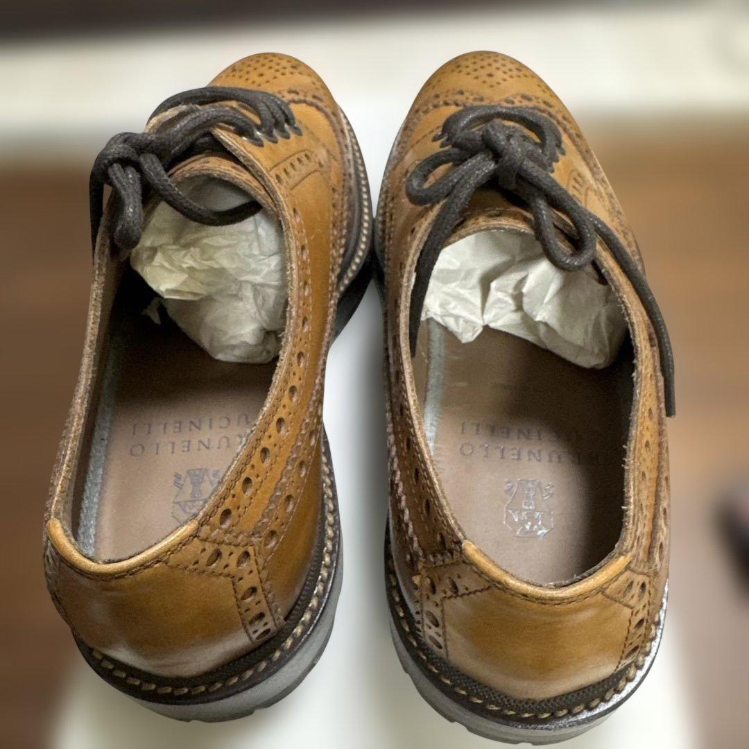 は*は様 Brunello Cucinelli ブラウンウィングチップシューズ