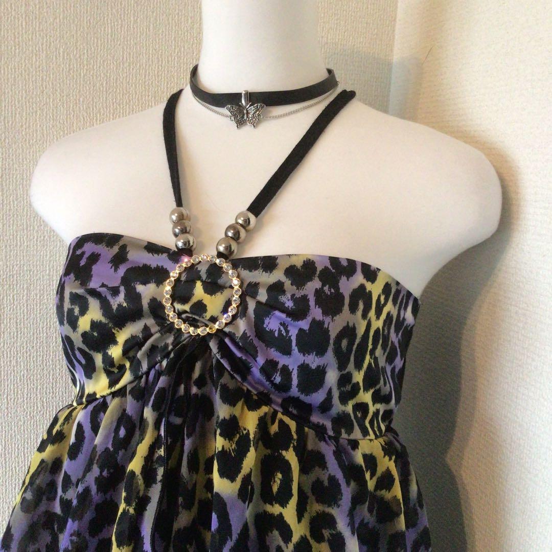 y2k 00s archive d.i.a 紫豹柄　平成ギャルキャミソール　渋谷