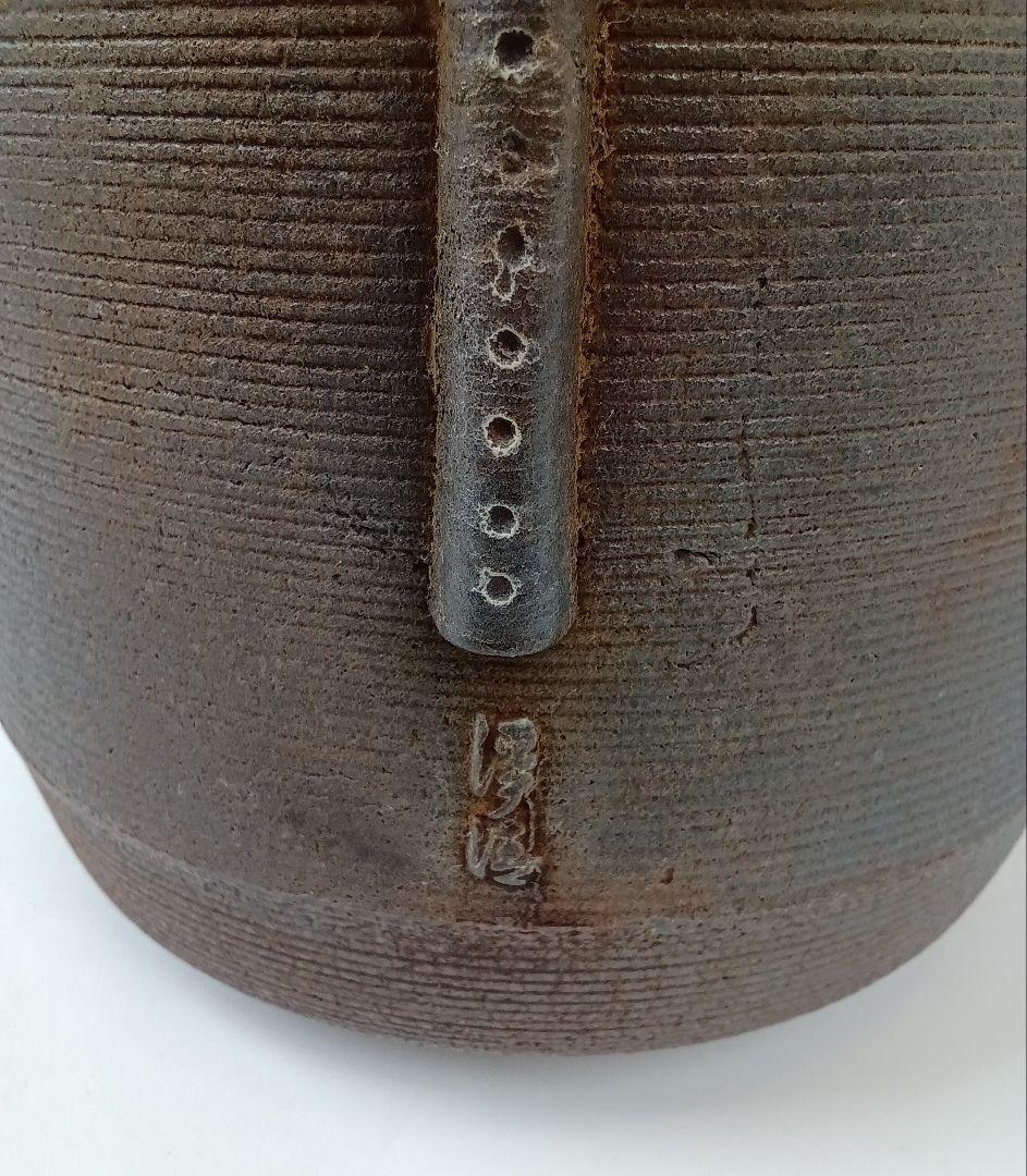 【釜師 人間国宝 佐藤浄清】筒釜 糸目地紋 茶道具 美術品 工芸品 コレクション