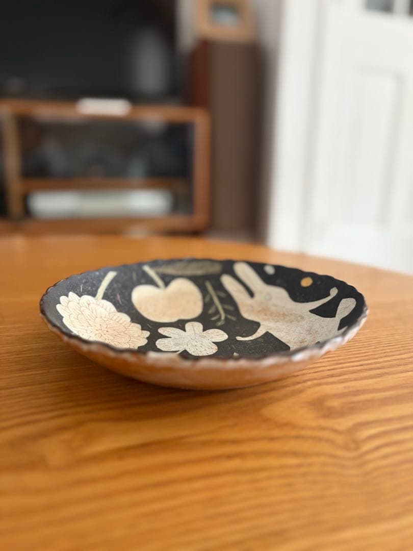 鹿児島睦 正規品 初期作品 刻印 プレート 20cm うさぎ