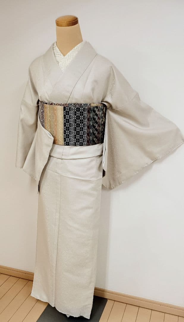 洗える色無地　花唐草地紋　ジャガード織　Mサイズ