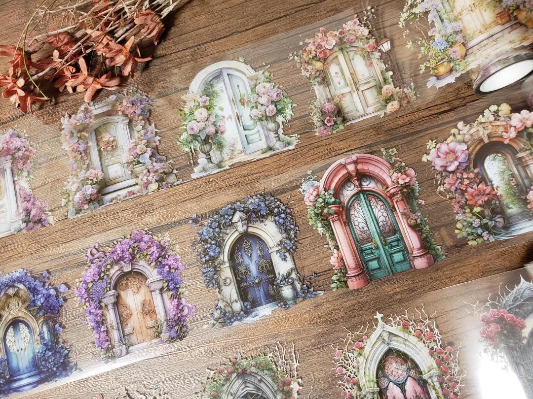 【nene様】「フローラルプリンセス光のフラワードアPETテープ6種」未開封①