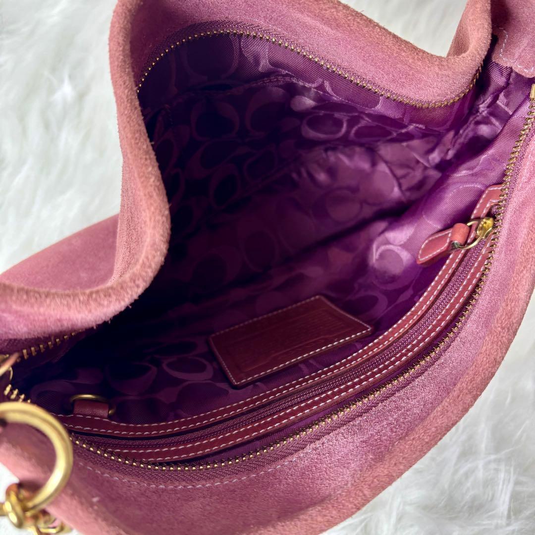 COACH suède one shoulder bag 1421 fringe