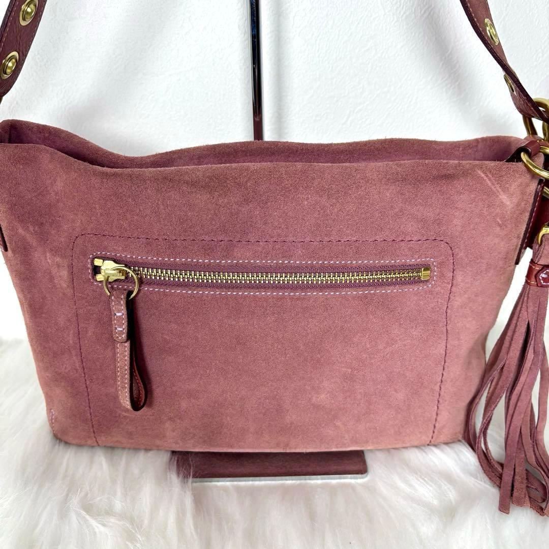COACH suède one shoulder bag 1421 fringe