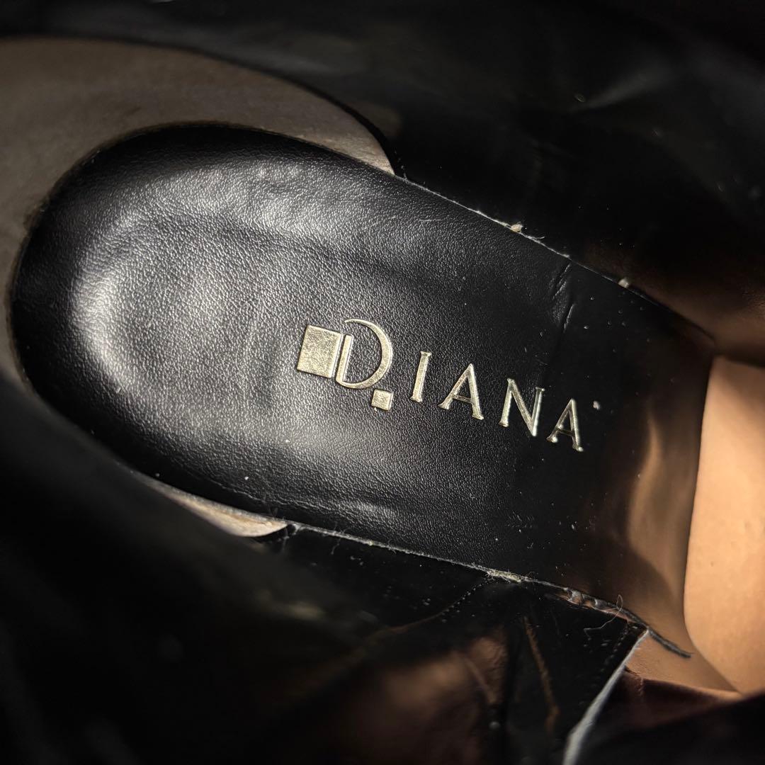 【極美品】DIANA ダイアナ　ロングブーツ　フルジップ　ベルト　レザー 黒