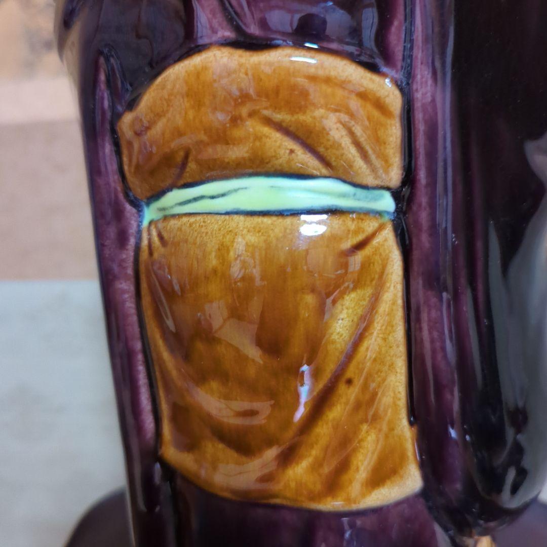 骨董品　古道具　古美術　陶器置物　九谷焼　糠川清章　寿老人　仙人