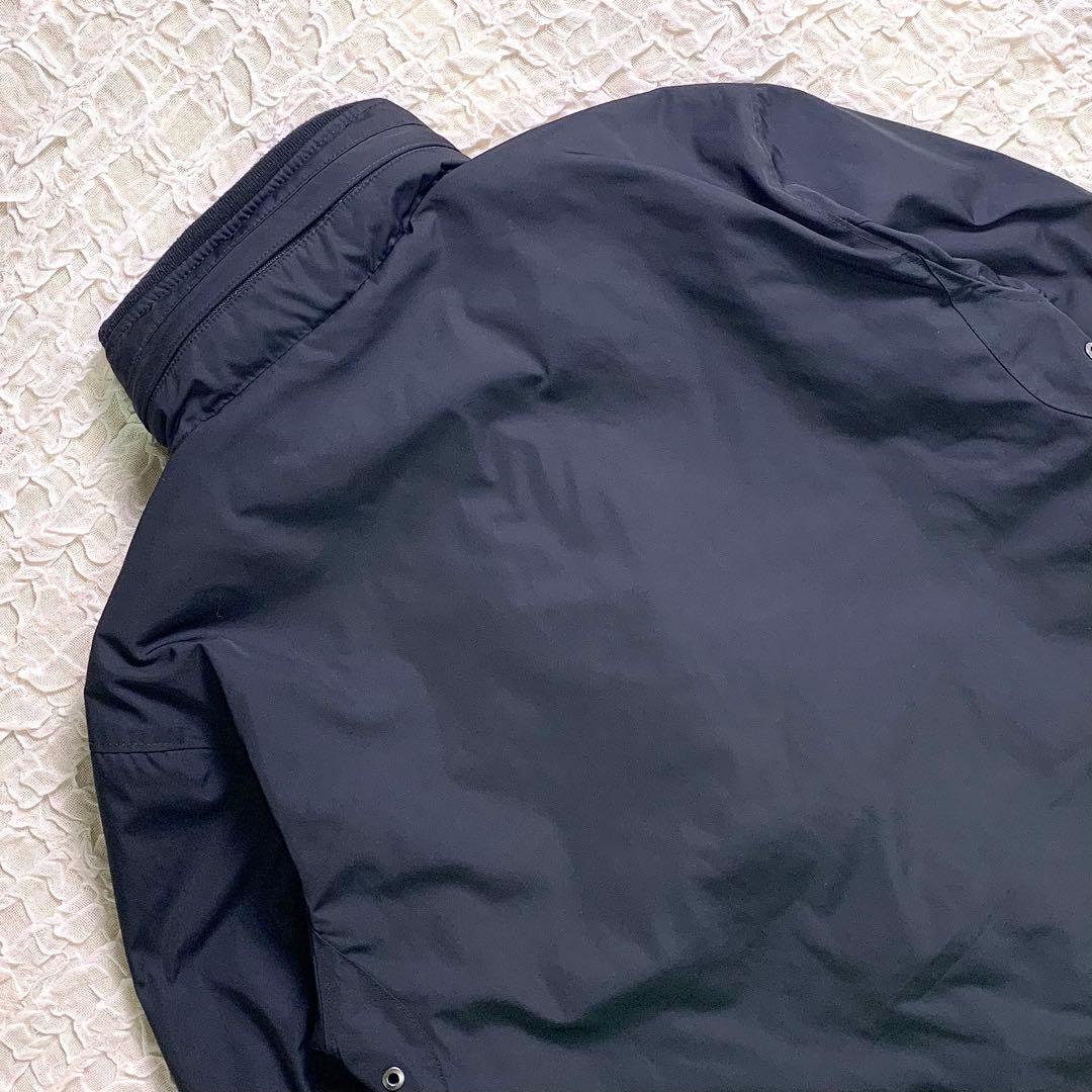 ポロラルフローレン 胸元ロゴ　フード付 ナイロンジャケット ブラック フリース