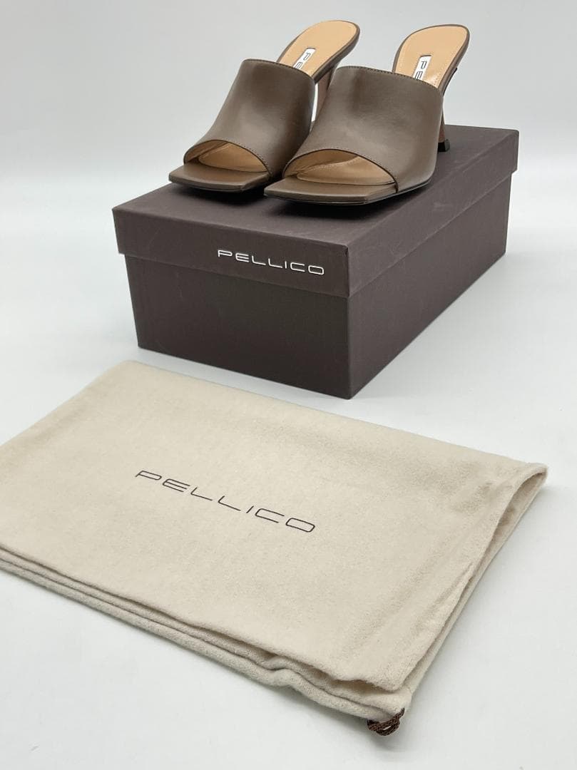 【新品】PELLICO レザーヒールサンダル ブラウン 35