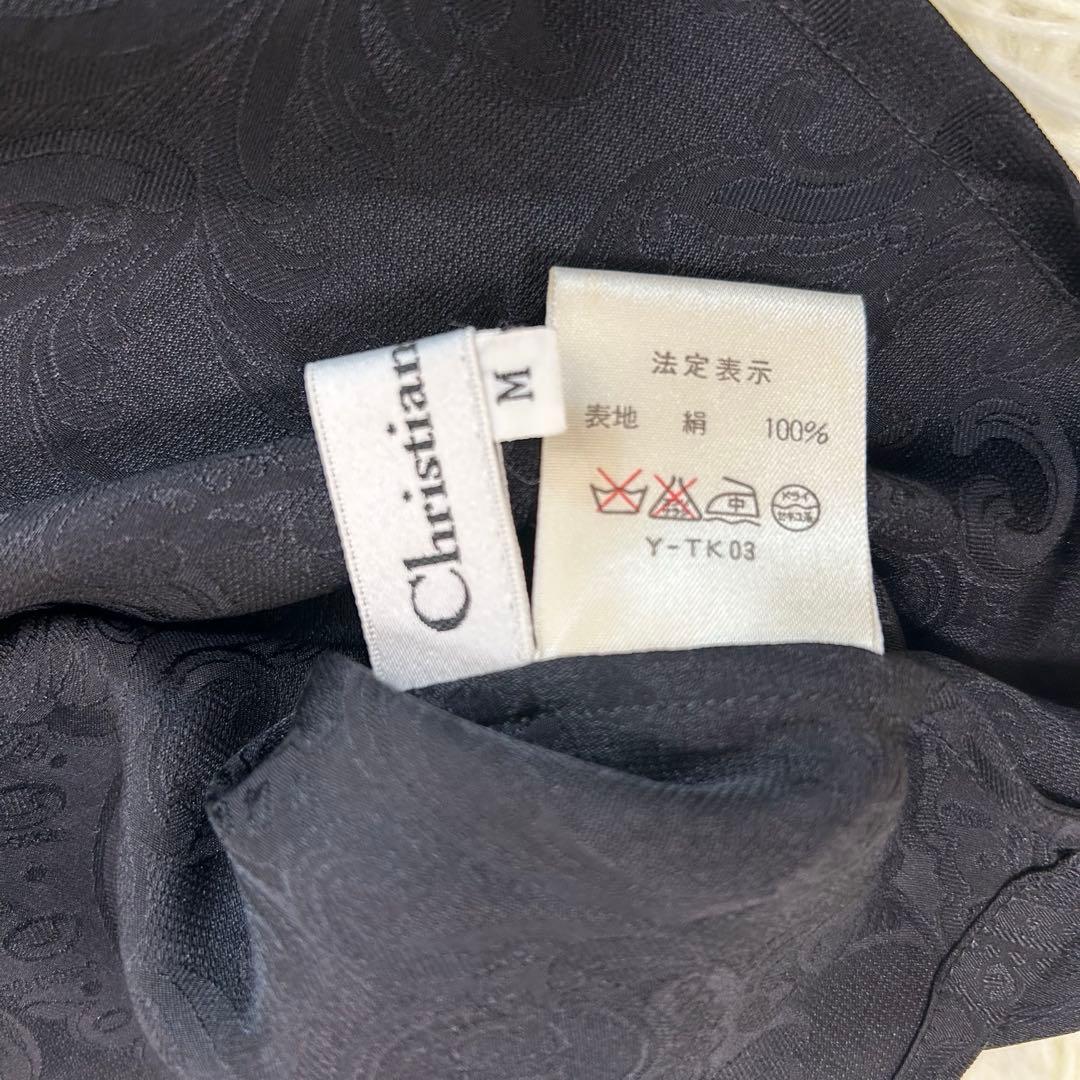 【Christian Dior】 CD シルク100% バックボタン ブラウス