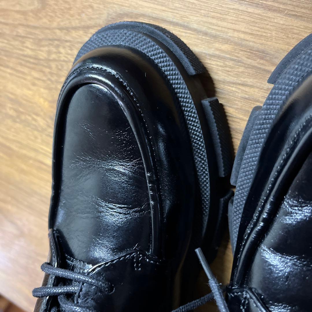 MANA ブラック 厚底レースアップシューズ　35サイズ