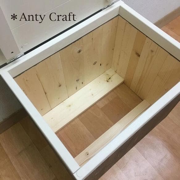 【くず入れ2個付】ゴミ箱15L×2袋対応ハンドメイドアンティーク風ダストボックス