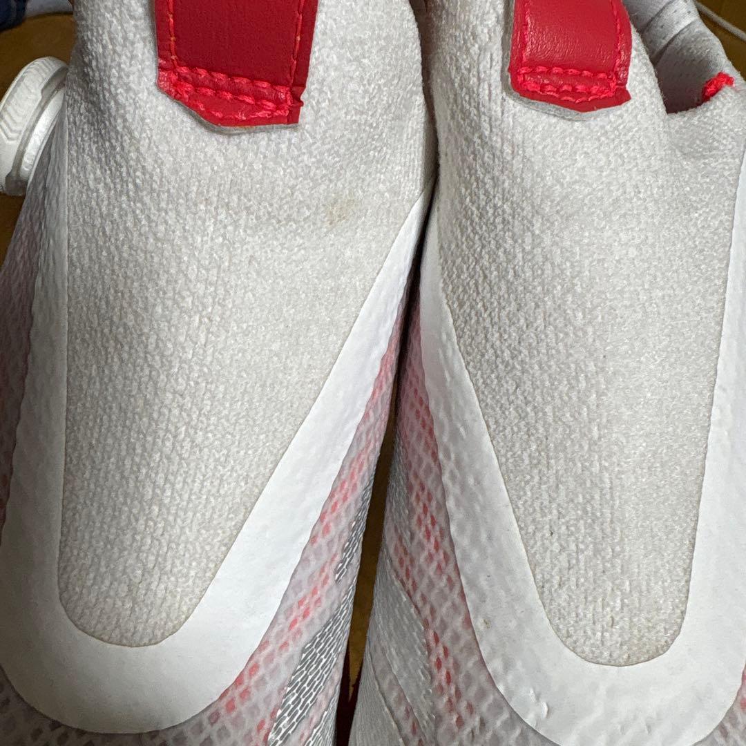 adidas ゴルフシューズ 女性用 ホワイト　濃いめピンク