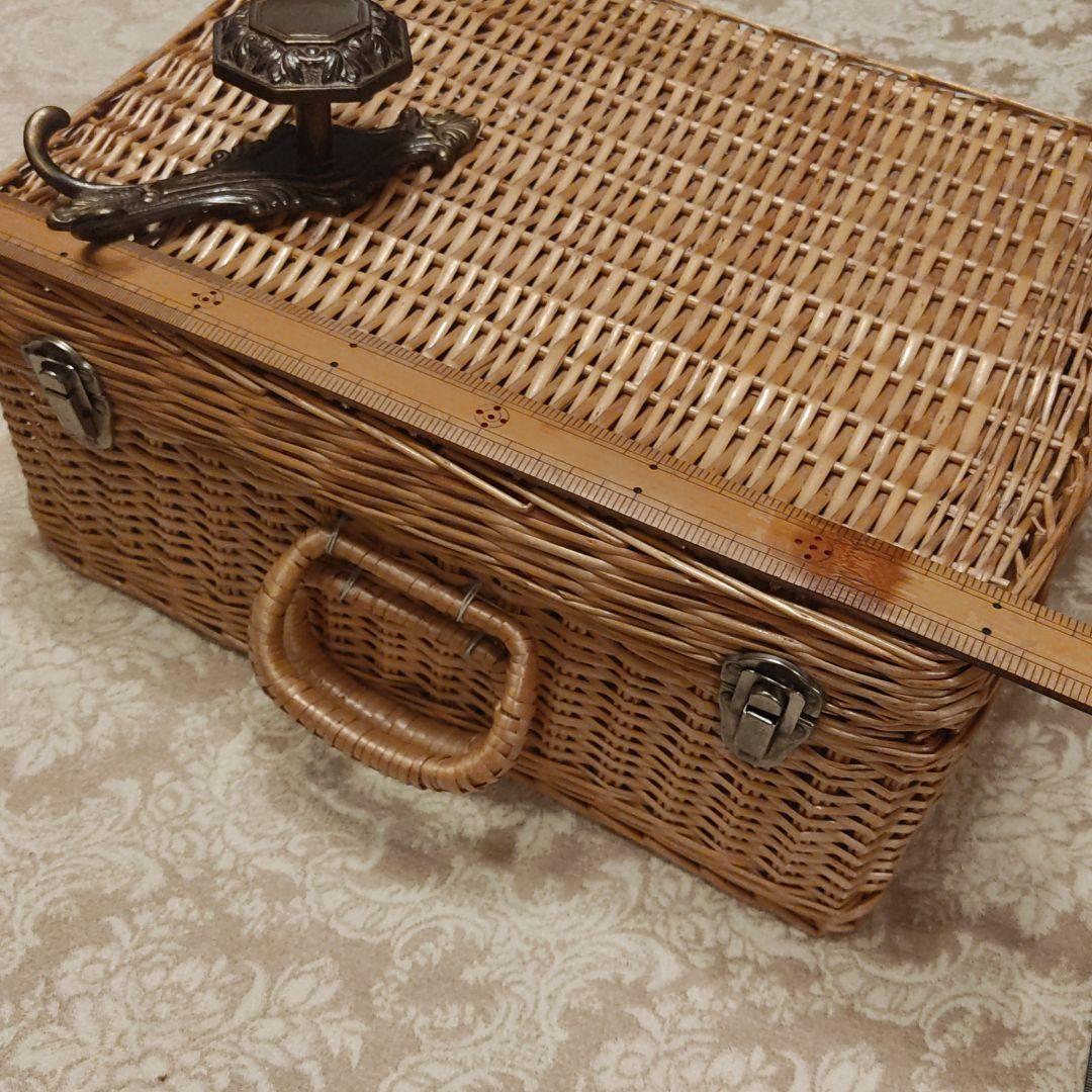 アンティーク　籠　ピクニック　キャンプ　レア　当時物